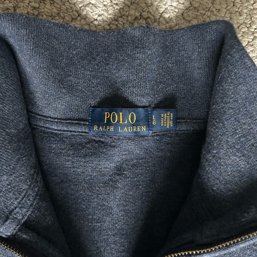 Polo by Ralph Lauren Men's Zip Up Sweater - Dark Gray